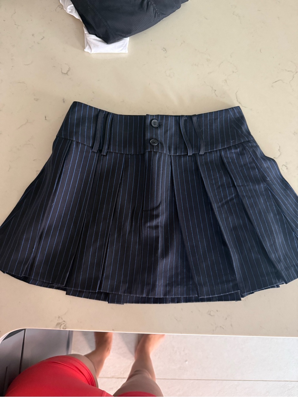 Pinstripe Pleated Mini Skirt- More To Come